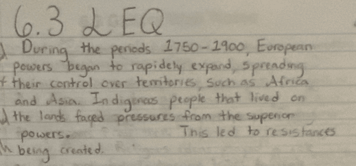 Image of attempted student contextualization.